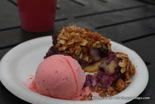 Warm Wild Berry Buckle with Pepperberry Sorbet