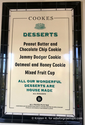 Cookes Dessert Menu