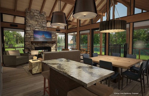 Artist rendering of interior view of the Copper Creek cabins