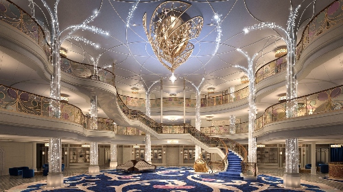 Lobby Atrium With Wishing Star Chandelier