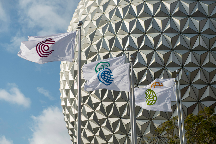 Flags Featuring The Six Original EPCOT Icons