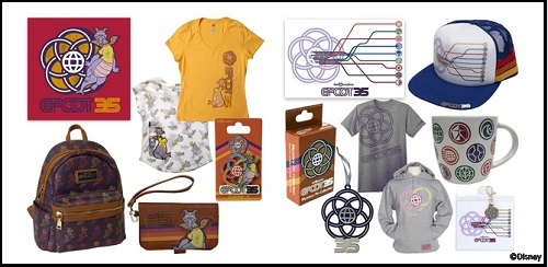 Commemorative merchandise for Epcot's 35th anniversary