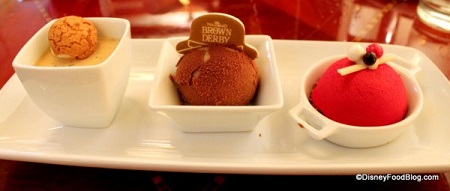 Dessert trio at The Hollywood Brown Derby