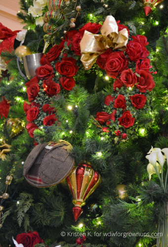 Tree Decorated In Roses and Hunting Tweeds