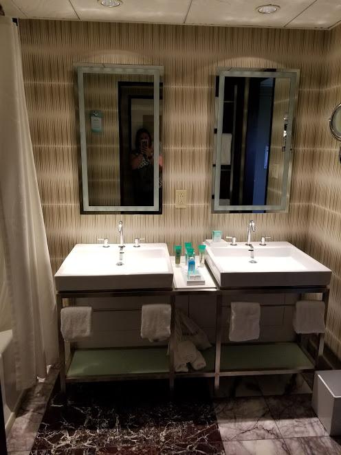 bathroom with no counter space 
