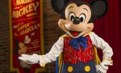 Mickey Mouse Meets and Talks to Guest at Town Square Theater