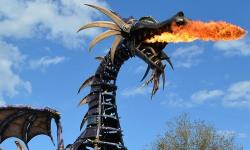 Fire Overcomes Maleficent Float During Festival of Fantasy Parade