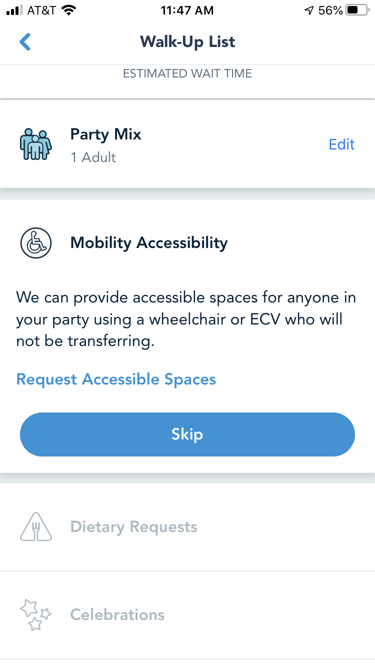 Enter Any Mobility Concerns