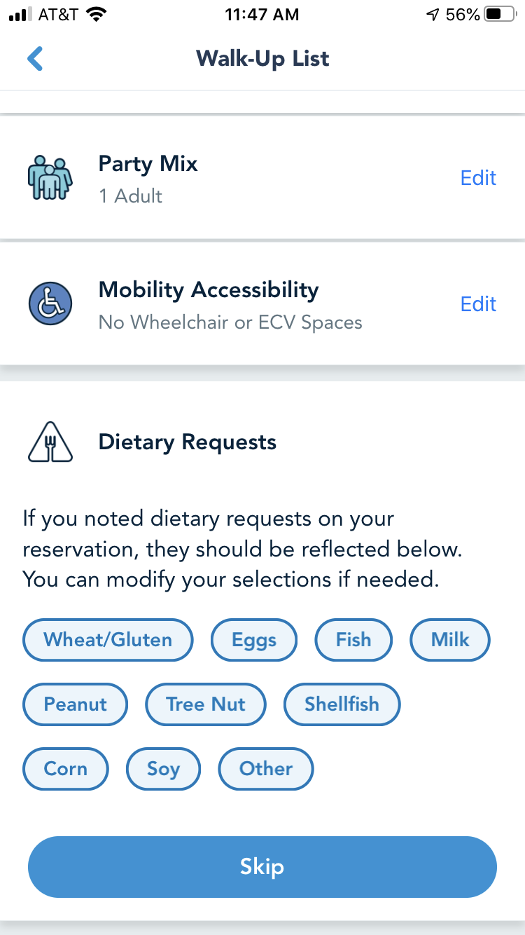 Let Them Know if You Have Dietary Restrictions