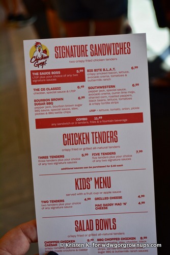 Chicken Guy Menu