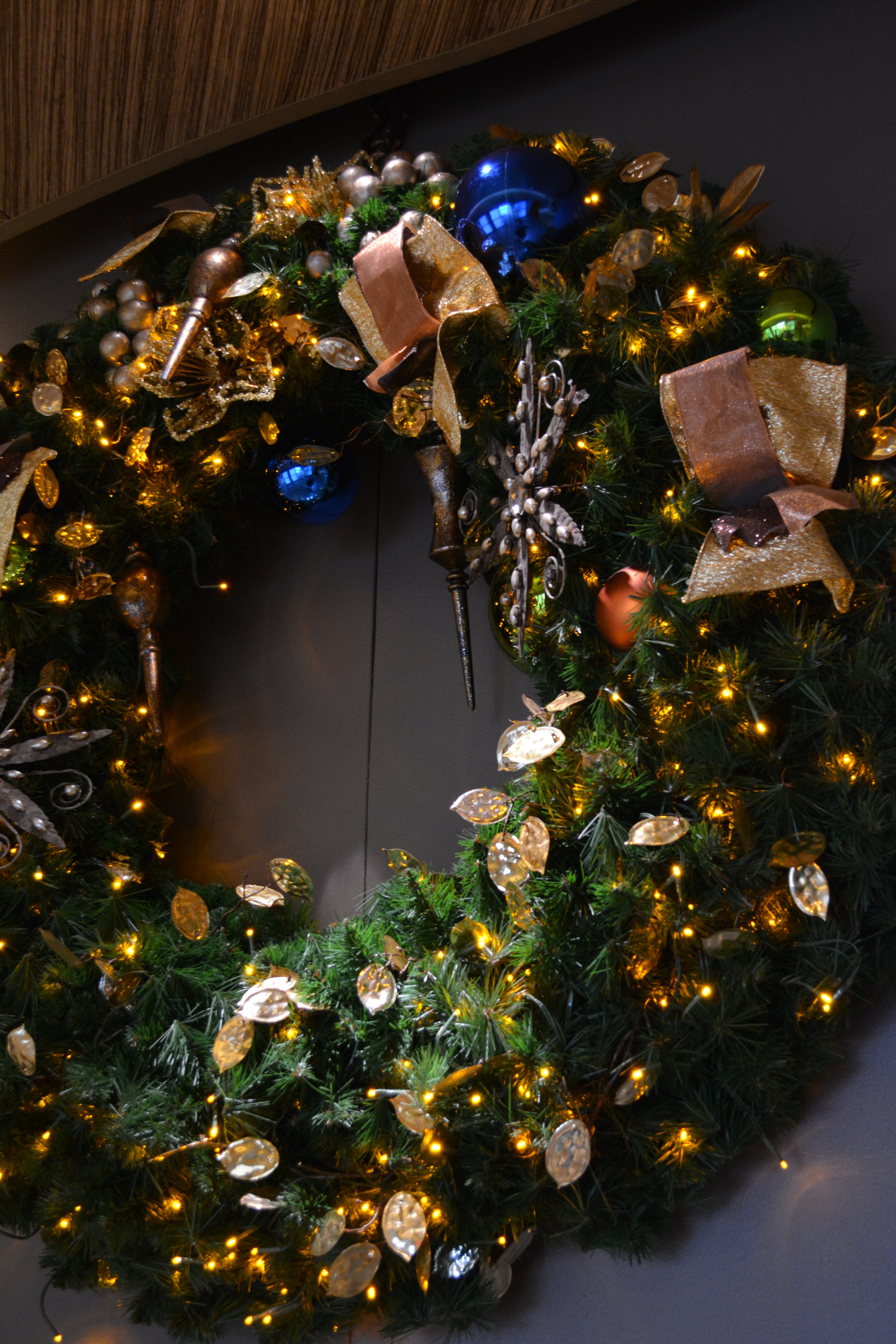 Gold and Bronze Lobby Wreath
