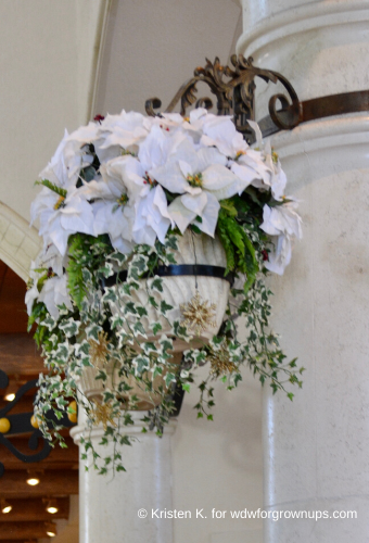 White Poinsettia Baskets in El Centro