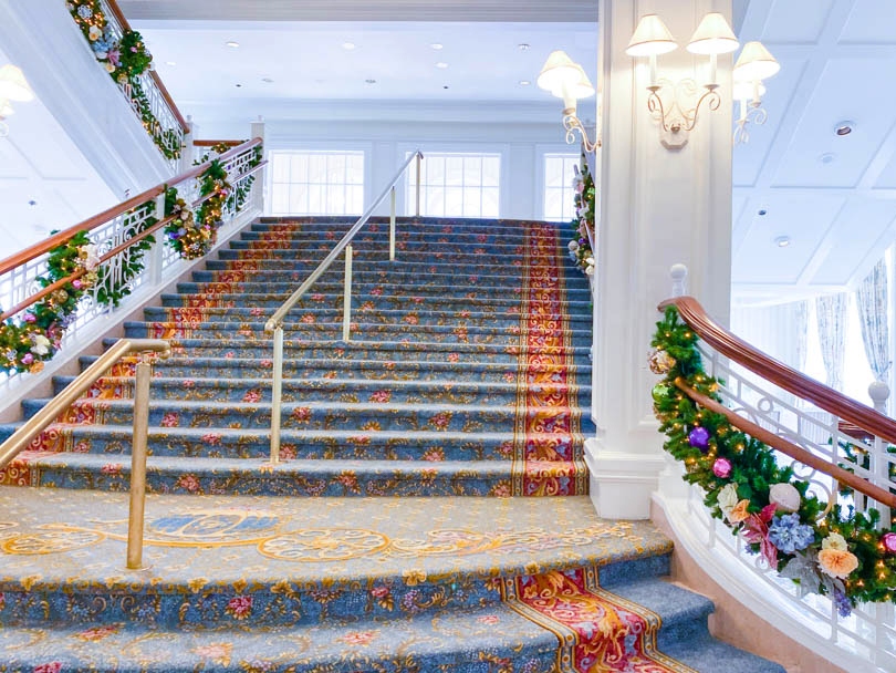 The Grand Staircase Decked In Colorful Swags