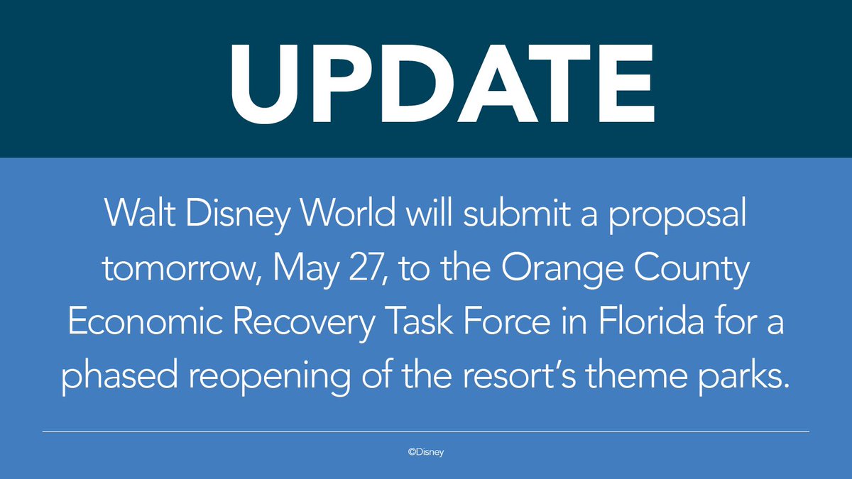 Disney To Present Reopening Plans For Walt Disney World Today